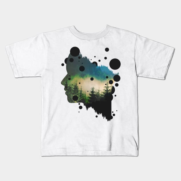 Face Of The Forest Kids T-Shirt by Sitchko